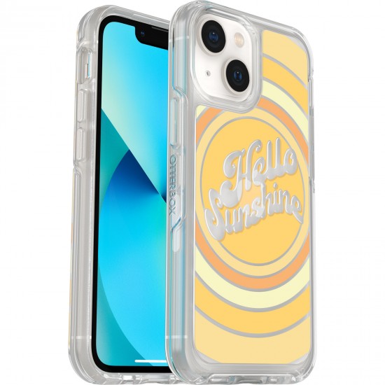 Symmetry Series Clear Antimicrobial iPhone 13 mini and iPhone 12 mini Case Clear Orange Graphic 77-87864