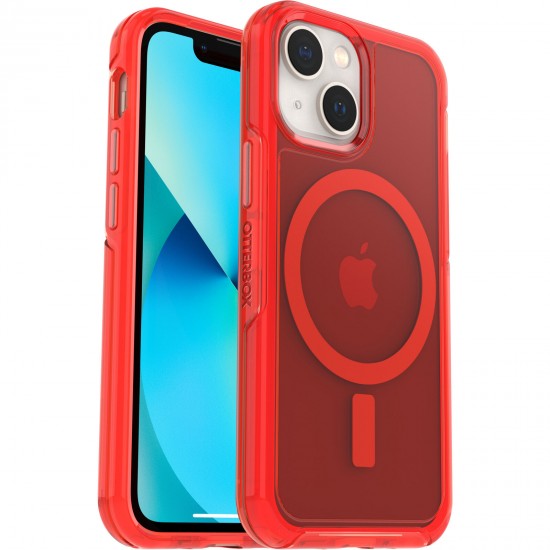 Symmetry Series Clear Antimicrobial iPhone 13 mini and iPhone 12 mini Case for MagSafe In The Red 77-83654